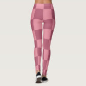 Minimalist Pink Checkerboard Pattern Leggings (Achterkant)