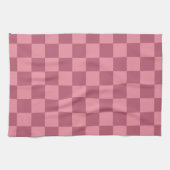 Minimalist Pink Checkerboard Pattern Theedoek (Horizontaal)
