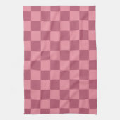 Minimalist Pink Checkerboard Pattern Theedoek (Verticaal)