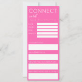 Minimalist Pink Church Connection Card Kaart (Achterkant)