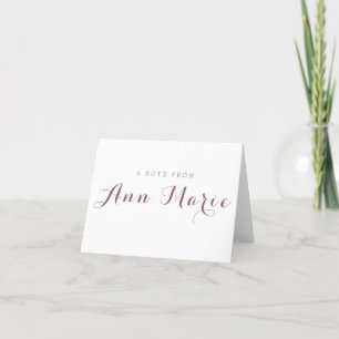 Minimalist Pink Folded Notecard Bedankkaart