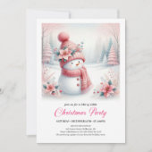 Minimalist Pink Snowman Kids Editable Digital Xmas Kaart (Voorkant)