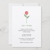 Minimalist Pink Tulip Kaart (Achterkant)