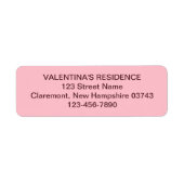 Minimalist Pink Wedding Return Address Label (Voorkant)