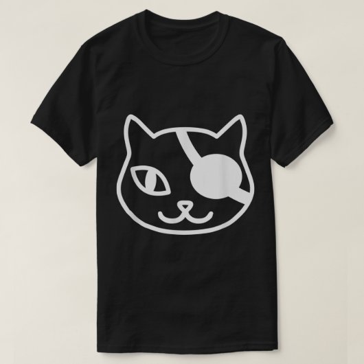 Minimalist Pirate Cat Line Art T-shirt (Design voorkant)