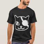 Minimalist Pirate Cat Line Art T-shirt (Voorkant)