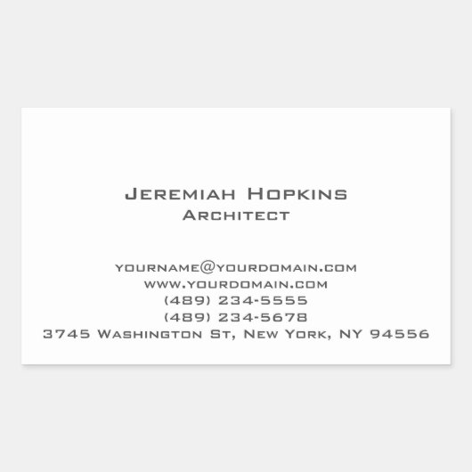 Minimalist Plain Architect Company Rechthoekige Sticker (Voorkant)