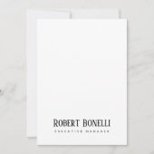 Minimalist Plain Black & White Modern Plain Card (Voorkant)