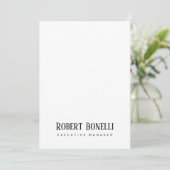 Minimalist Plain Black & White Modern Plain Card (Staand voorkant)