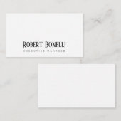 Minimalist Plain Black & White Modern Plain Informatiekaartje (Voorkant / Achterkant)