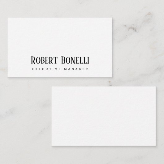 Minimalist Plain Black & White Modern Plain Informatiekaartje (Voorkant / Achterkant)