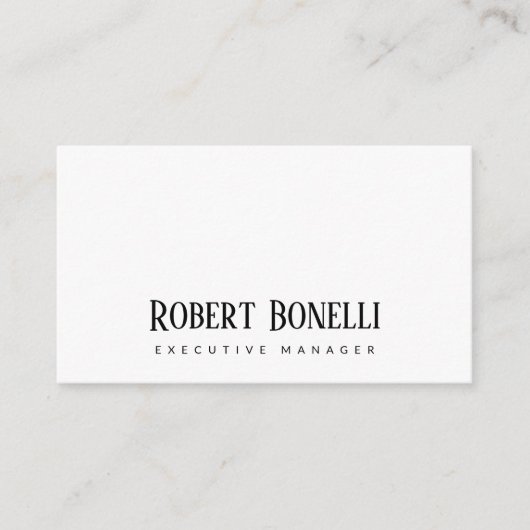 Minimalist Plain Black & White Modern Plain Informatiekaartje (Voorkant)