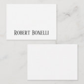 Minimalist Plain Black & White Modern Plain Informatiekaartje (Voorkant / Achterkant)