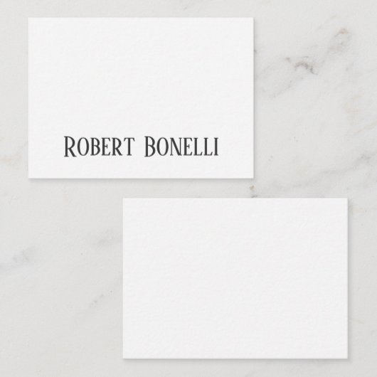 Minimalist Plain Black & White Modern Plain Informatiekaartje (Voorkant / Achterkant)