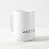 Minimalist Plain Black & White Modern Plain Koffiemok (Voorkant links)