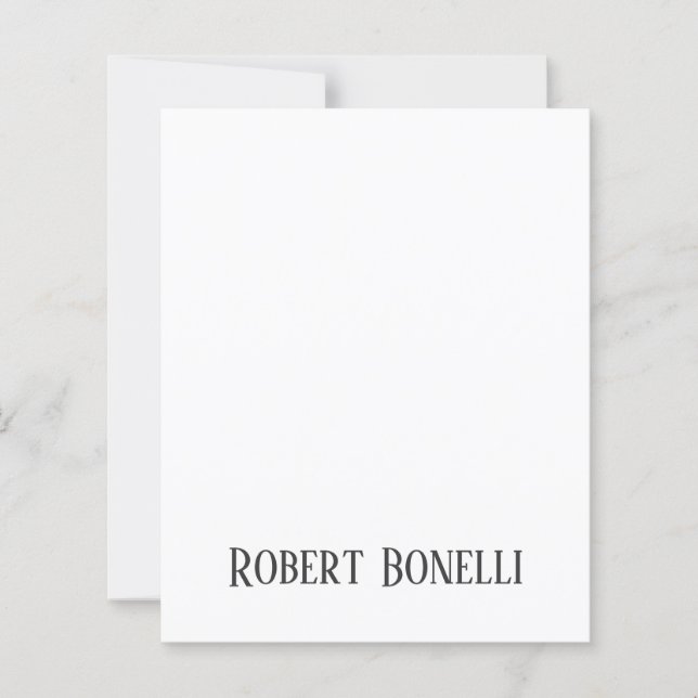 Minimalist Plain Black & White Modern Plain Paper  (Voorkant)