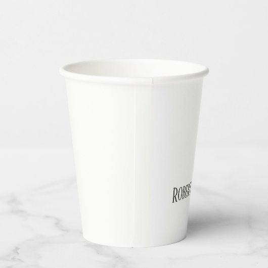 Minimalist Plain Black & White Modern Plain Papieren Bekers (Rechts)