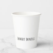 Minimalist Plain Black & White Modern Plain Papieren Bekers (Voorkant)