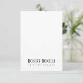 Minimalist Plain Black & White Modern Plain RSVP Kaartje (Staand voorkant)