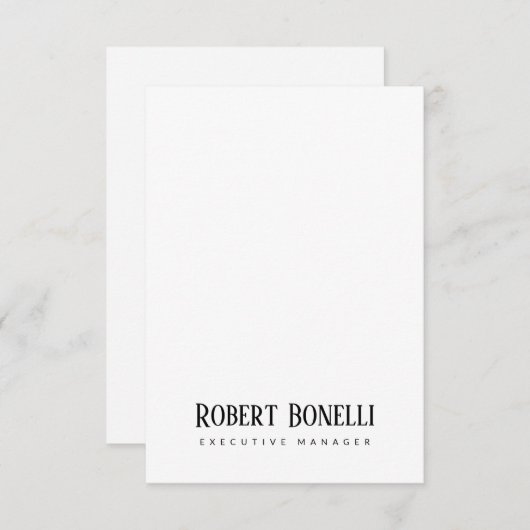 Minimalist Plain Black & White Modern Plain RSVP Kaartje (Voorkant / Achterkant)