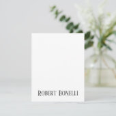 Minimalist Plain Black & White Modern Plain RSVP Kaartje (Staand voorkant)