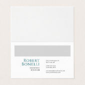 Minimalist Plain Blue & White Grey Modern  Visitekaartje (Buitenkant ongevouwen)