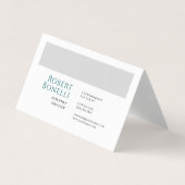 Minimalist Plain Blue & White Grey Modern  Visitekaartje (Voorkant)