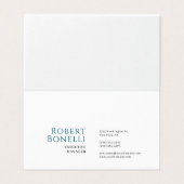 Minimalist Plain Blue & White Modern Visitekaartje (Buitenkant ongevouwen)