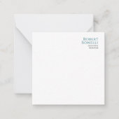 Minimalist Plain Blue & White Modern Your Name Notitiekaartje (Voorkant)