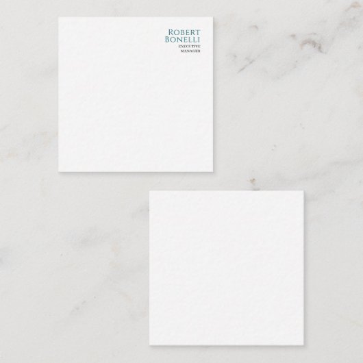 Minimalist Plain Blue & White Modern Your Name Notitiekaartje (Voorkant / Achterkant)