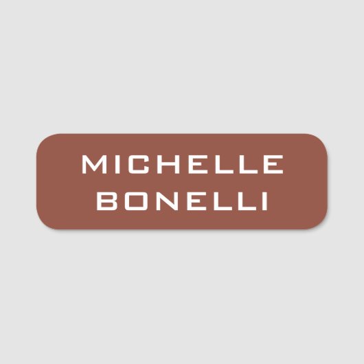 Minimalist Plain Modern Brown Naamplaatje (Voorkant)