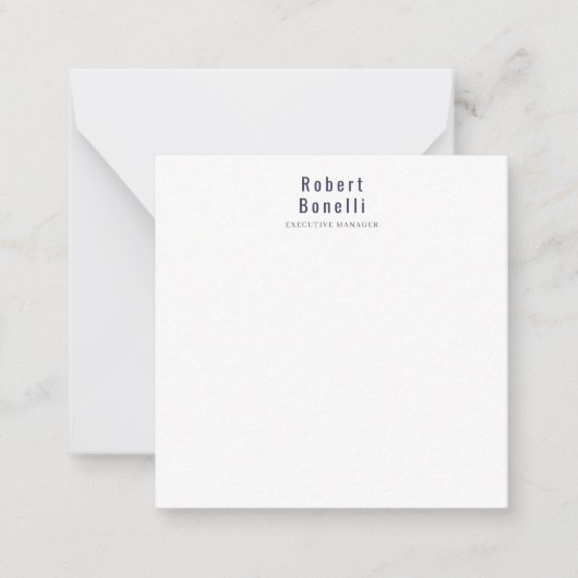 Minimalist Plain Simple White Modern Professional Notitiekaartje (Voorkant)