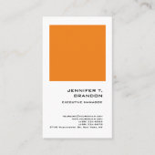 Minimalist Plain Sinaasappel Wit Modern Profession Visitekaartje (Voorkant)
