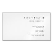 Minimalist Plain White Modern  Magnetisch Visitekaartje (Voorkant)