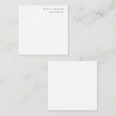 Minimalist Plain White Modern  Notitiekaartje (Voorkant / Achterkant)