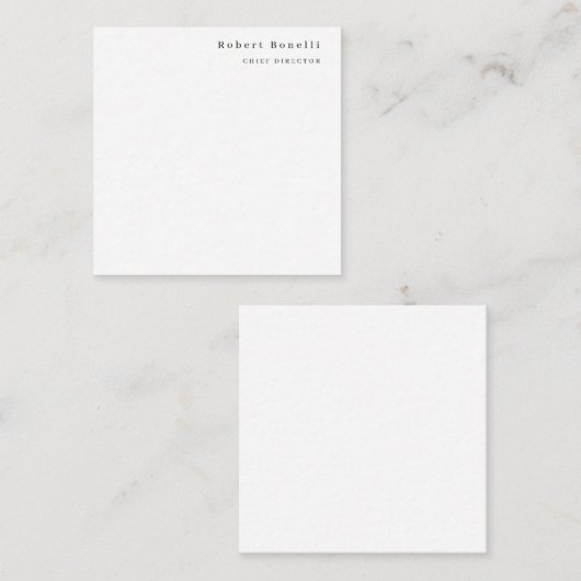 Minimalist Plain White Modern  Notitiekaartje (Voorkant / Achterkant)