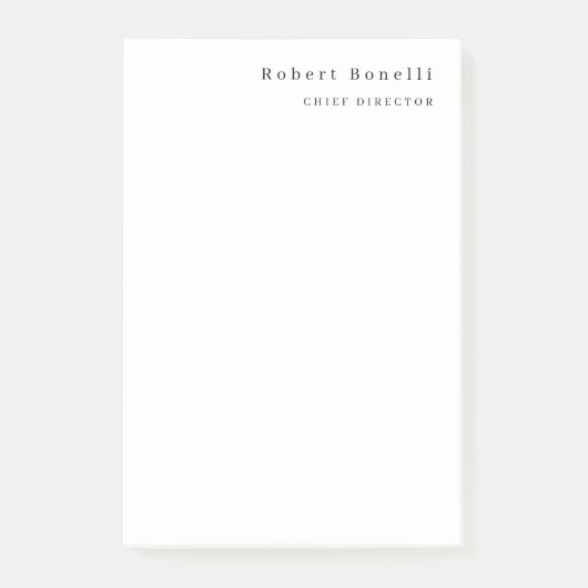 Minimalist Plain White Modern Post-it® Notes (Voorkant)