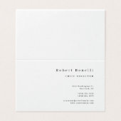 Minimalist Plain White Modern  Visitekaartje (Buitenkant ongevouwen)