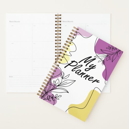 Minimalist Planner Cover -Line Art Floral Notebook (Display)
