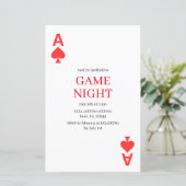 Minimalist Playing Kaart Game Night Details toevoe (Staand voorkant)