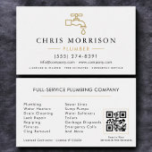 Minimalist Plumber White Gold QR Code Visitekaartje