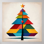 Minimalist Pop Art Geometric Christmas Tree Poster (Voorkant)