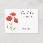 Minimalist Poppy Thank You Note | Customizable Eve Informatiekaartje (Voorkant)