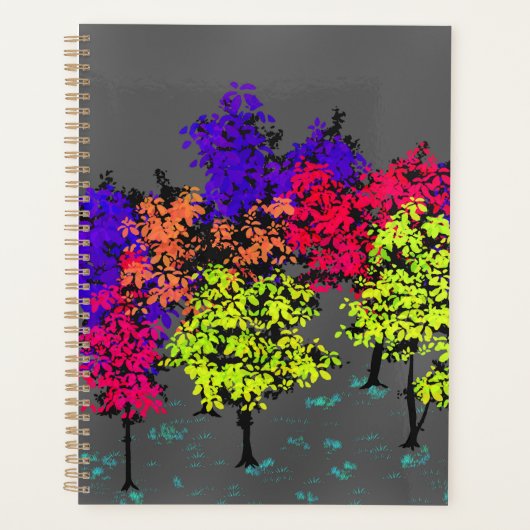 Minimalist Pops of Color Trees Planner (Voorkant)