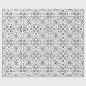 Minimalist Portuguese  Blue and White Classic Patt Cadeaupapier (Vlak)