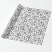 Minimalist Portuguese  Blue and White Classic Patt Cadeaupapier (Uitgerold)