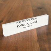 Minimalist Professional Acrylic | Desk Name Plate Naambordje (Zijkant)