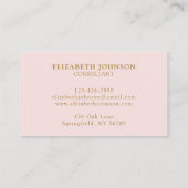 Minimalist Professional Blush Pink Company Logo Visitekaartje (Achterkant)