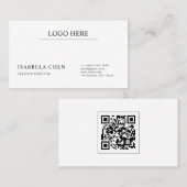 Minimalist Professional Branding QR Code Card Visitekaartje (Voorkant / Achterkant)
