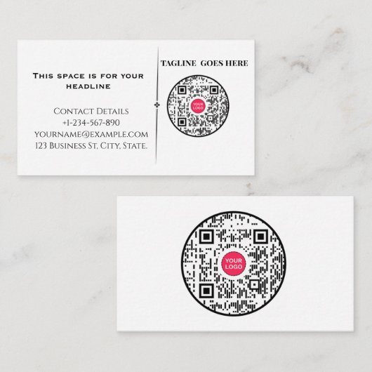 ​Minimalist Professional Business Card with QR Cod Visitekaartje (Voorkant / Achterkant)
